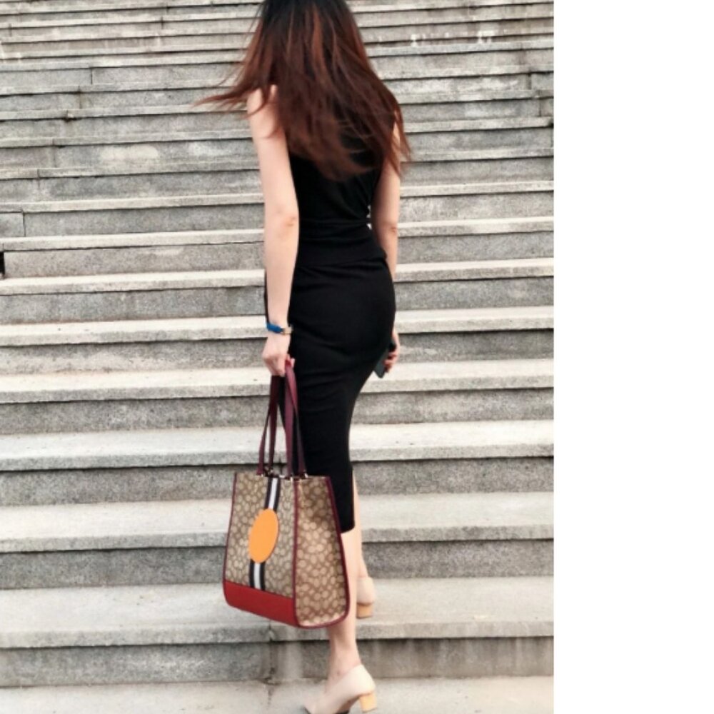 Coach 1917 Dempsey Tote In Signature Jacquard With Stripe And Coach Patch - Picture 2 of 10